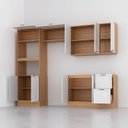 Ver imagem 3 de Cozinha Compacta 4 Peças 2 Aéreos 1 Balcão 1 Paneleiro Torre Quente Soho CabeCasa MadeiraOriginals