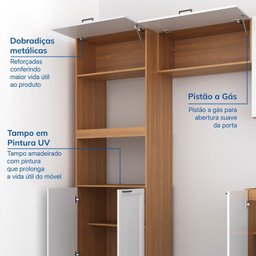 Cozinha Compacta 4 Peças 2 Aéreos 1 Balcão 1 Paneleiro Torre Quente Soho CabeCasa MadeiraMadeira - 5