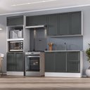 Ver imagem 1 de Cozinha Compacta 4 Peças 2 Aéreos 1 Balcão 1 Paneleiro Torre Quente Soho CabeCasa MadeiraOriginals