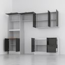 Ver imagem 3 de Cozinha Compacta 4 Peças 2 Aéreos 1 Balcão 1 Paneleiro Torre Quente Soho CabeCasa MadeiraOriginals