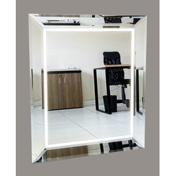 Espelho Chanfrado com Moldura em Bisotê com Led Mobília Express Pequeno - 2