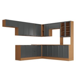 Cozinha Compacta 10 Peças 5 Aéreos 4 Balcões 1 Paneleiro Duplo Soho Cabecasa Madeiramadeira - 2