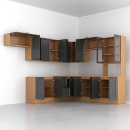 Cozinha Compacta 10 Peças 5 Aéreos 4 Balcões 1 Paneleiro Duplo Soho Cabecasa Madeiramadeira - 3