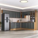 Ver imagem 1 de Cozinha Compacta Planejada 10 Peças 5 Aéreos 4 Balcões 1 Paneleiro Duplo Soho CabeCasa MadeiraOriginals Madeiraorigina
