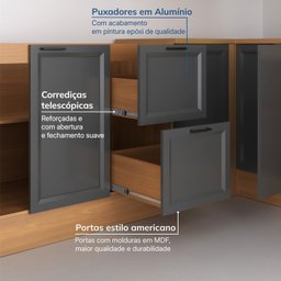 Cozinha Compacta 10 Peças 5 Aéreos 4 Balcões 1 Paneleiro Duplo Soho Cabecasa Madeiramadeira - 8