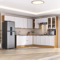 Cozinha Compacta 10 Peças 5 Aéreos 4 Balcões 1 Paneleiro Duplo Soho Cabecasa Madeiramadeira - 1