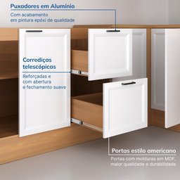 Cozinha Compacta 10 Peças 5 Aéreos 4 Balcões 1 Paneleiro Duplo Soho Cabecasa Madeiramadeira - 5