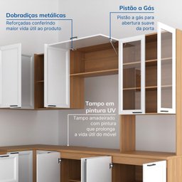 Cozinha Compacta 10 Peças 5 Aéreos 4 Balcões 1 Paneleiro Duplo Soho Cabecasa Madeiramadeira - 8