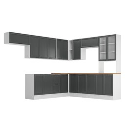 Cozinha Compacta 10 Peças 5 Aéreos 4 Balcões 1 Paneleiro Duplo Soho Cabecasa Madeiramadeira - 2