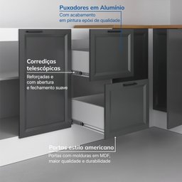 Cozinha Compacta 10 Peças 5 Aéreos 4 Balcões 1 Paneleiro Duplo Soho Cabecasa Madeiramadeira - 5