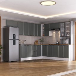 Cozinha Compacta 10 Peças 5 Aéreos 4 Balcões 1 Paneleiro Duplo Soho Cabecasa Madeiramadeira - 1