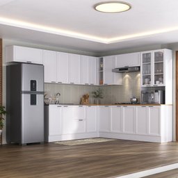 Cozinha Compacta 10 Peças 5 Aéreos 4 Balcões 1 Paneleiro Duplo Soho Cabecasa Madeiramadeira - 1