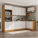 Ver imagem 1 de Cozinha Compacta Planejada 7 Peças 3 Aéreos 3 Balcões 1 Paneleiro Torre Quente Soho CabeCasa MadeiraOriginals Madeirao