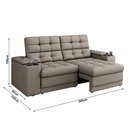 Ver imagem 2 de Sofá Retrátil e Reclinável 3 Lugares 2,05m Maldivas Besthouse Capuccino