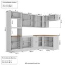Ver imagem 3 de Cozinha Compacta Planejada 7 Peças 3 Aéreos 3 Balcões 1 Paneleiro Torre Quente Soho CabeCasa MadeiraOriginals Madeirao