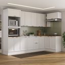 Ver imagem 1 de Cozinha Compacta 7 Peças 3 Aéreos 3 Balcões 1 Paneleiro Torre Quente Soho CabeCasa MadeiraOriginals