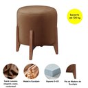 Ver imagem 3 de Puff Decorativo Redondo Eloá Suede Capuccino