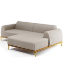 Ver imagem 1 de Sofá 5 Lugares com Chaise Direito Para Sala de Estar Molino 300cm D02 Linho Bege C-107 - Lyam