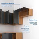 Ver imagem 7 de Cozinha Compacta Planejada 8 Peças 5 Aéreos 3 Balcões Soho CabeCasa MadeiraOriginals Cinza/Freijó/Gra