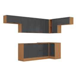 Cozinha Compacta 8 Peças 5 Aéreos 3 Balcões Soho Cabecasa Madeiramadeira - 2