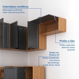 Cozinha Compacta 8 Peças 5 Aéreos 3 Balcões Soho Cabecasa Madeiramadeira - 8