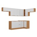 Ver imagem 2 de Cozinha Compacta Planejada 8 Peças 5 Aéreos 3 Balcões Soho CabeCasa MadeiraOriginals Branco/Freijó
