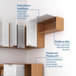 Cozinha Compacta 8 Peças 5 Aéreos 3 Balcões Soho Cabecasa Madeiramadeira - 5