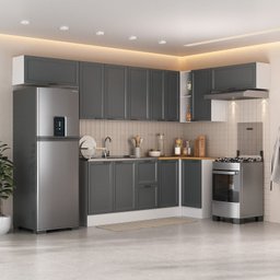 Cozinha Compacta 8 Peças 5 Aéreos 3 Balcões Soho Cabecasa Madeiramadeira - 1
