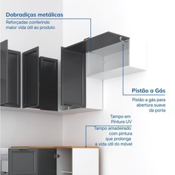 Cozinha Compacta 8 Peças 5 Aéreos 3 Balcões Soho Cabecasa Madeiramadeira - 4