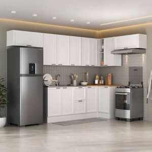 Cozinha Compacta 8 Peças 5 Aéreos 3 Balcões Soho Cabecasa Madeiramadeira