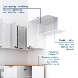 Cozinha Compacta 8 Peças 5 Aéreos 3 Balcões Soho Cabecasa Madeiramadeira - 7