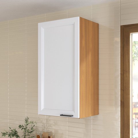 Armário Aéreo 1 Porta 41cm Soho CabeCasa MadeiraOriginals Branco/Freijó