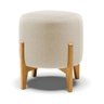 Kit 1 Poltrona e 1 Puff Stella Bouclê Base Madeira Castanho - D'Rossi Bege - 4