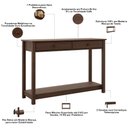 Ver imagem 5 de Aparador Madeira Maciça para Sala 2 Gavetas 120cm Ethos F06 Café - Lyam Decor