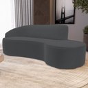 Ver imagem 2 de Sofá Living 3 Lugares 230cm Braço Direito Mozart D06 Veludo Cinza - Mpozenato