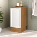 Ver imagem 1 de Balcão Planejado 1 Porta 41cm com Tampo Soho CabeCasa MadeiraOriginals Branco/Freijó