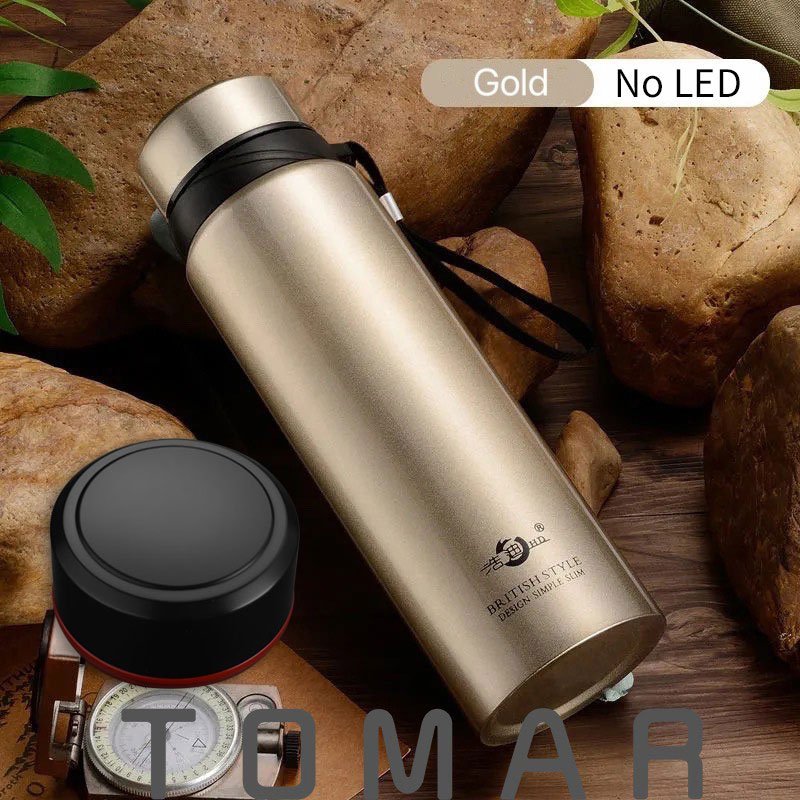 Garrafa Grande Térmica à Vácuo de Aço Inoxidável - Com LED opcional com Marcador de Temperatura TOMA - 1