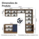 Ver imagem 3 de Armário de Cozinha Completa 270 cm Rustic/Azul Vik Madesa 06