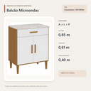 Ver imagem 3 de Balcão Micro-Ondas 2 Portas e 1 Gaveta Cinamomo Off White Formimóveis
