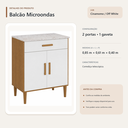 Ver imagem 4 de Balcão Micro-Ondas 2 Portas e 1 Gaveta Cinamomo Off White Formimóveis