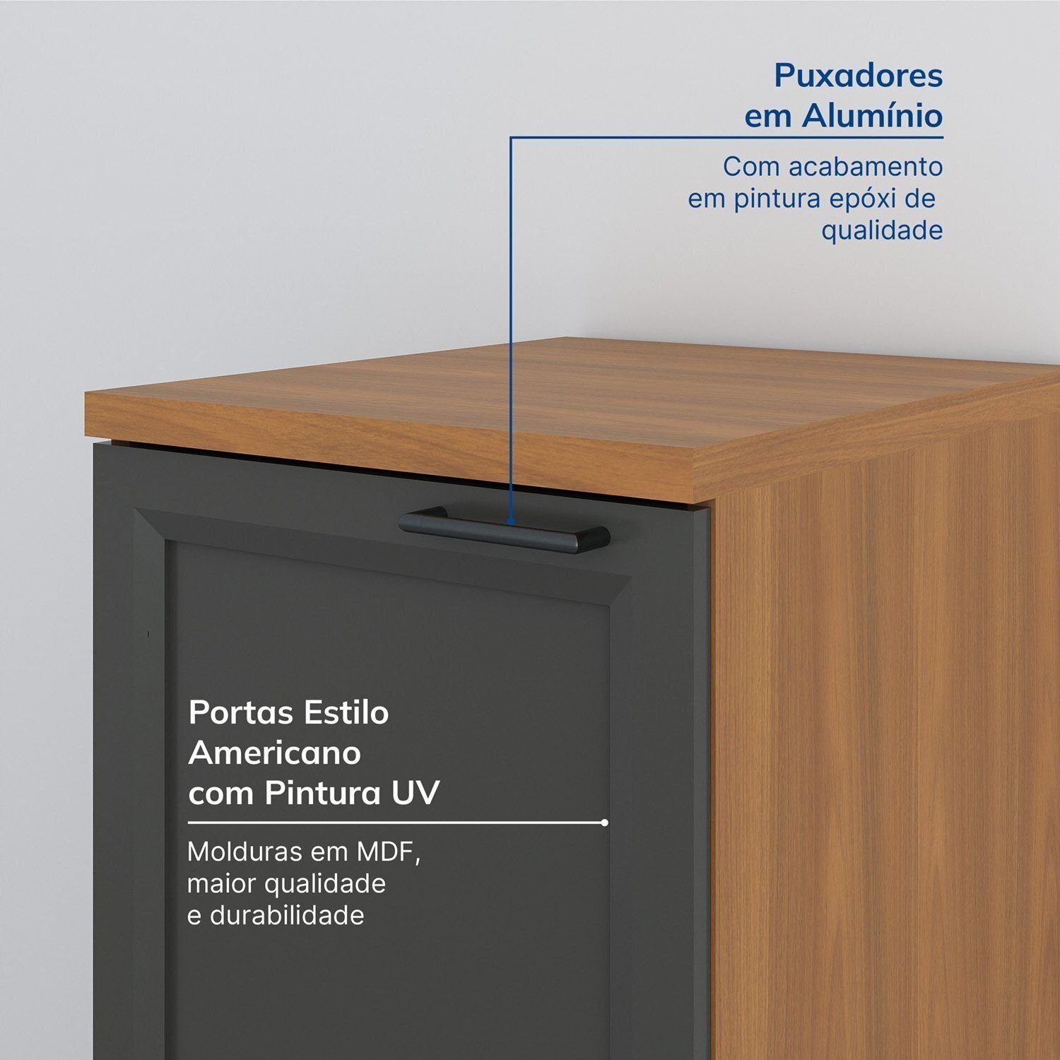 Balcão 1 Porta 41cm com Tampo Soho Cabecasa Madeiramadeira - 7