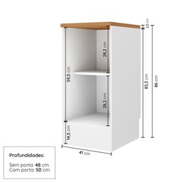 Balcão 1 Porta 41cm com Tampo Soho Cabecasa Madeiramadeira - 4