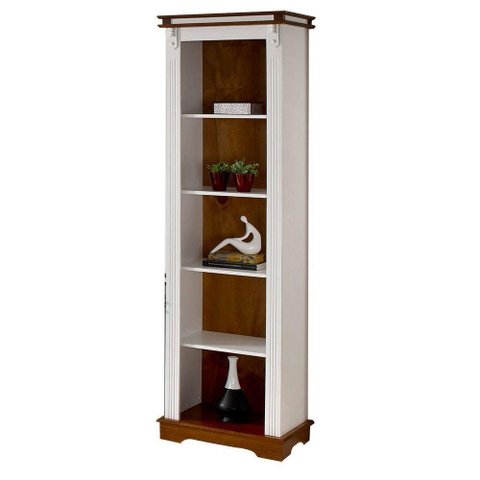 Estante Manchester 4 Prateleiras MDF 53cm Branca Linz Móveis