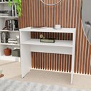 Ver imagem 3 de Aparador Buffet Balcão Sala de Estar Escritório 90x42cm Netmobil - Branco