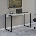 Ver imagem 1 de Mesa com Pé de Aço para Escritório Design Moderno 120cm Industrial Branco e Preto