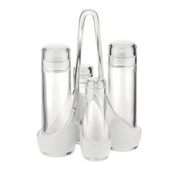 Galeteira de Mesa Vintage Twotone 160ml Azeite e Vinagre e Sal Pimenta 50ml - Everyday - Transpar - 1