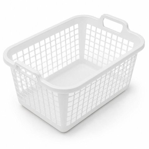 Kit 5 Cesto Organizador Banheiro Armario Multiuso Branco Cestinha 14 Litros Grande Fruteira Alca Coz