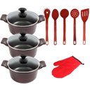 Ver imagem 1 de Jogo Panela Cereja Cerâmica Talher Vermelho Javali AAL 26A30