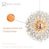 Pendente Redondo 80cm G9x16 Metal e Cristal Rose Sindora - 2