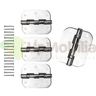 Kit Dobradiças Redonda - Inox Polido - Pct C/ 3 Peças P/ 1 Porta - 1